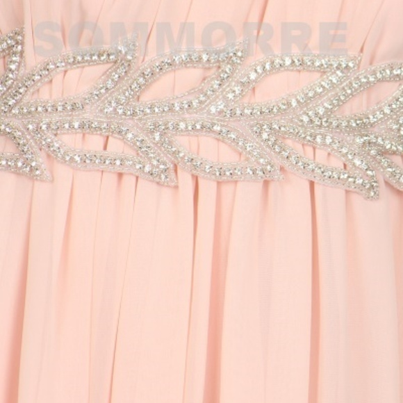 Sheer Blush Strapless Chiffon Rhines Prom - Picture 14 of 14